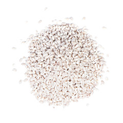 Heap of pearl barley grains