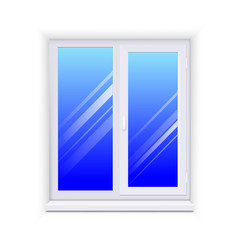 Realistic glass window with sill
