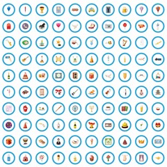 100 wedding icons set in cartoon style for any design vector illustration