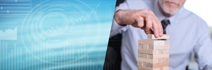 Concept of business development. panoramic banner