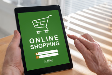 Online shopping concept on a tablet