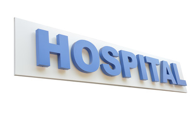 Hospital sign isolated