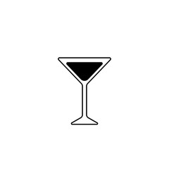 Black Silhouette of a Martini glass. cocktail icon