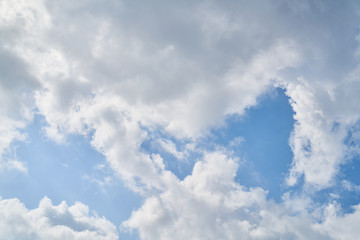 Beautiful sky with fluffy clouds