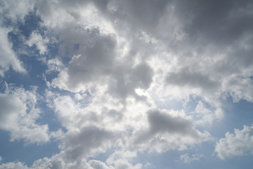 Beautiful sky with fluffy clouds