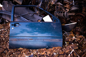 Useless, worn out rusty parts of used car