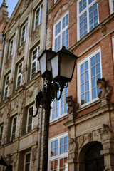 Fototapeta na wymiar Street forged lanterns Gdansk, Poland.