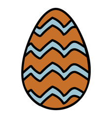 Easter egg, doodle design vector