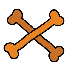 Crossbones, doodle design vector