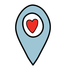 Love location, doodle design vector