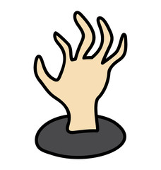 Ghost hand, doodle design vector