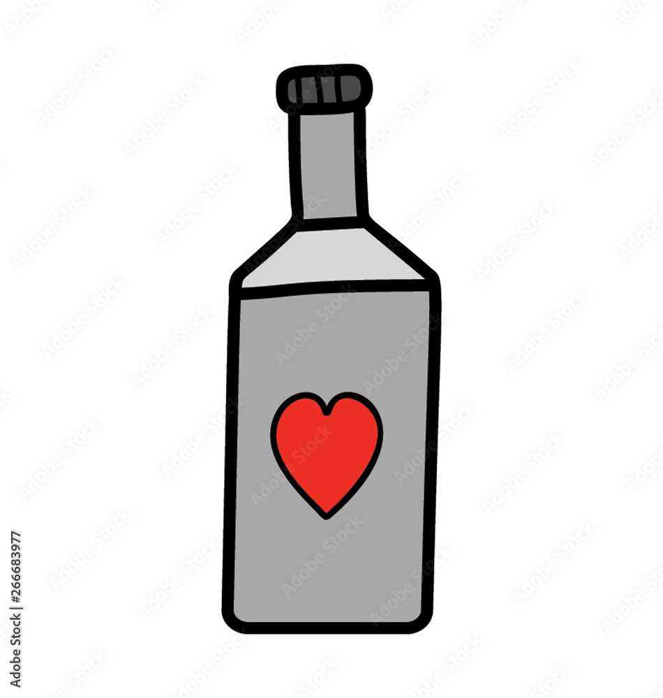 Wall mural Love bottle, doodle design vector