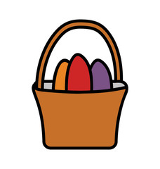 Egg bucket, doodle design vector