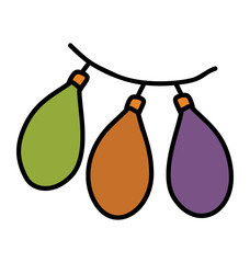 Decorative balloons, doodle design vector