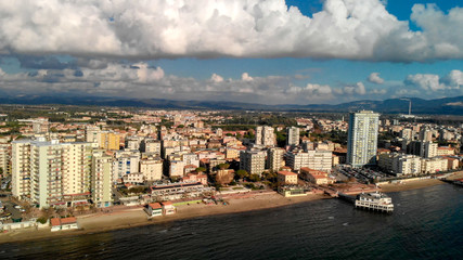 Fototapeta premium Panoramic aerial view of Follonica coastline - Italy
