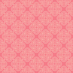Beige seamless geometric print on pink background