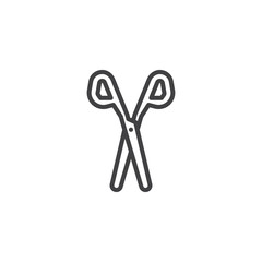 Trim scissors line icon. linear style sign for mobile concept and web design. Scissors outline vector icon. Symbol, logo illustration. Pixel perfect vector graphics