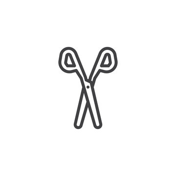 Trim scissors line icon. linear style sign for mobile concept and web design. Scissors outline vector icon. Symbol, logo illustration. Pixel perfect vector graphics