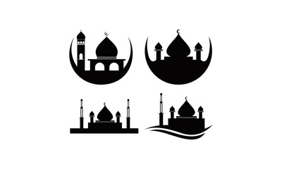 logo set mosque building