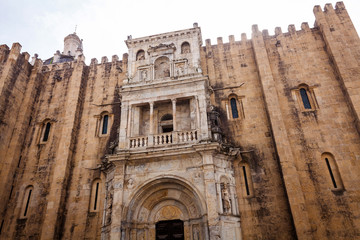 ancient church in Portugal in nusty weather