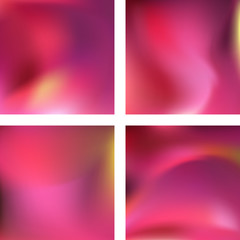 Fototapeta premium Set with pink abstract blurred backgrounds. Vector illustration. Modern geometrical backdrop. Abstract template.