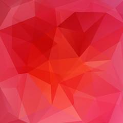 Geometric pattern, polygon triangles vector background in red, orange tones. Illustration pattern