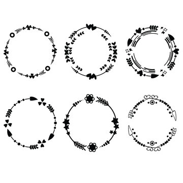  Circle arrow monograms frame.