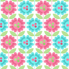 Lovely seamless vector pattern with flowers in scandinavian style.