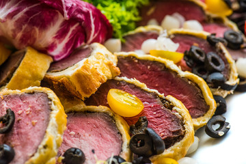 Beef Wellington with side dish