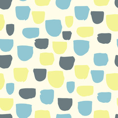 Modern vector abstract seamless geometric pattern with semicircles in scandinavian style. Abstract colorful pastels paint brush and scribble background.