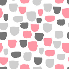 Fototapeta na wymiar Modern vector abstract seamless geometric pattern with semicircles in scandinavian style. Abstract colorful pastels paint brush and scribble background.