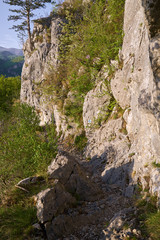 Rocky trail on mountains