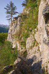 Rocky trail on mountains