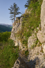 Rocky trail on mountains