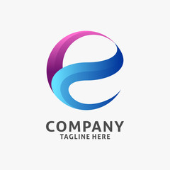 Letter E unique logo design