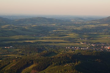 Fototapeta premium Sunset view from Beskydy mountains