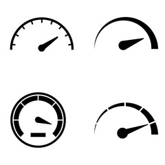 Speedometer icon, logo isolated on white