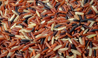 Organic rice, Mixed rice and texture for background