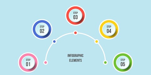 Half Circle chart, Timeline infographic templates