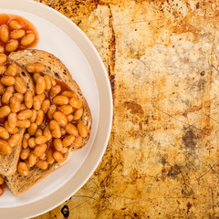 Traditional Snack of Baked Beans on Toast