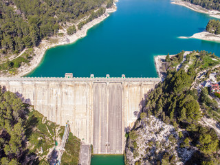 Dam and a reservoir in Guadalest valley, Spain