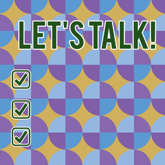 Conceptual hand writing showing Let S Talk. Concept meaning they are suggesting beginning conversation on specific topic Sunburst, Explosion and Dart Board with Alternate Color Beam