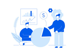 Vector teamwork and business strategy