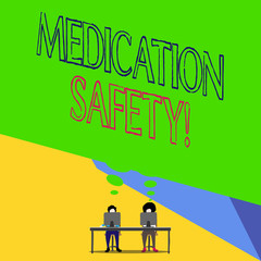 Word writing text Medication Safety. Business photo showcasing freedom from preventable harm with medication use