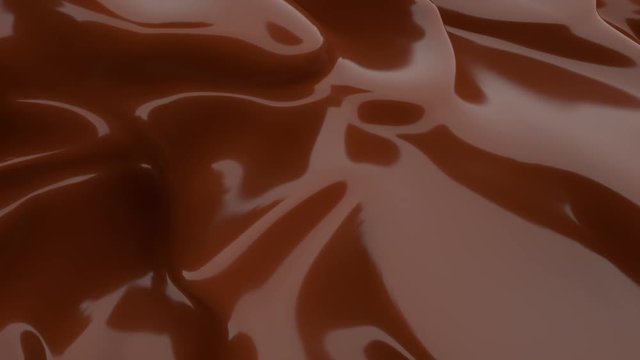Liquid Chocolate background. Melted dark Chocolate. Wave brown animation. Chocolate. seamless looping animation