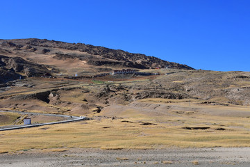 China, Tibet. She Re Dhar Gay Ling monastery high in the mountains