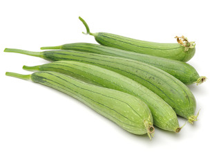 fresh loofah on the white background 