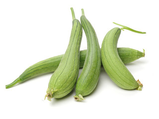fresh loofah on the white background 