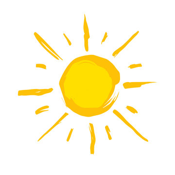 typical drawn yellow sun
