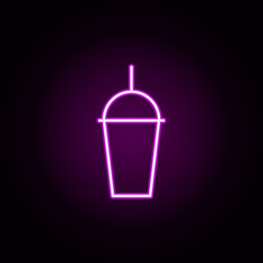 drink, milkshake neon icon. Elements of food and drink set. Simple icon for websites, web design, mobile app, info graphics